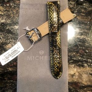 New Michele leather 18mm metallic camouflage watch strap band